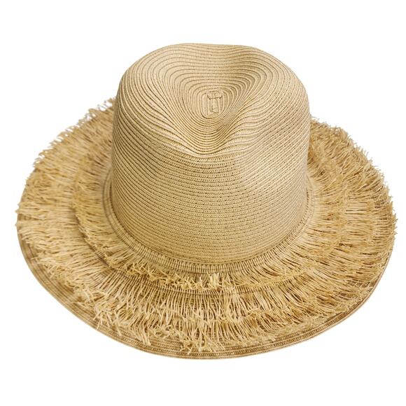 San Diego Hat Company Womens Fringed Brim Straw Hat One Size Adjustable Tan - Picture 4 of 8